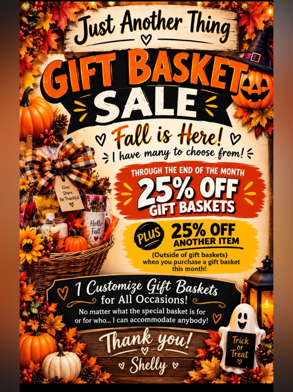 Fall Gift Basket Sale -